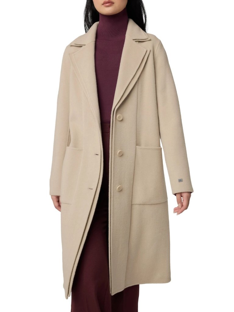 Soia & Kyo Benicia Women's Double Face Wool Top Coat Jacket In Hush Size Xl